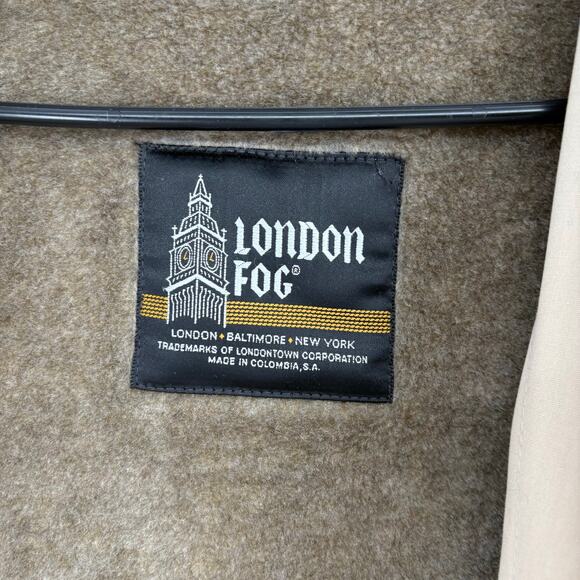 London Fog Beige Removable Liner Short Trench Coat Jacket Size 18 Outdoors - Picture 3 of 7